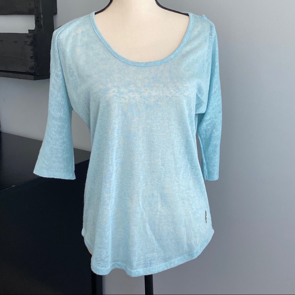 Jessica Simpson Cold Shoulder Mint Green Small Top